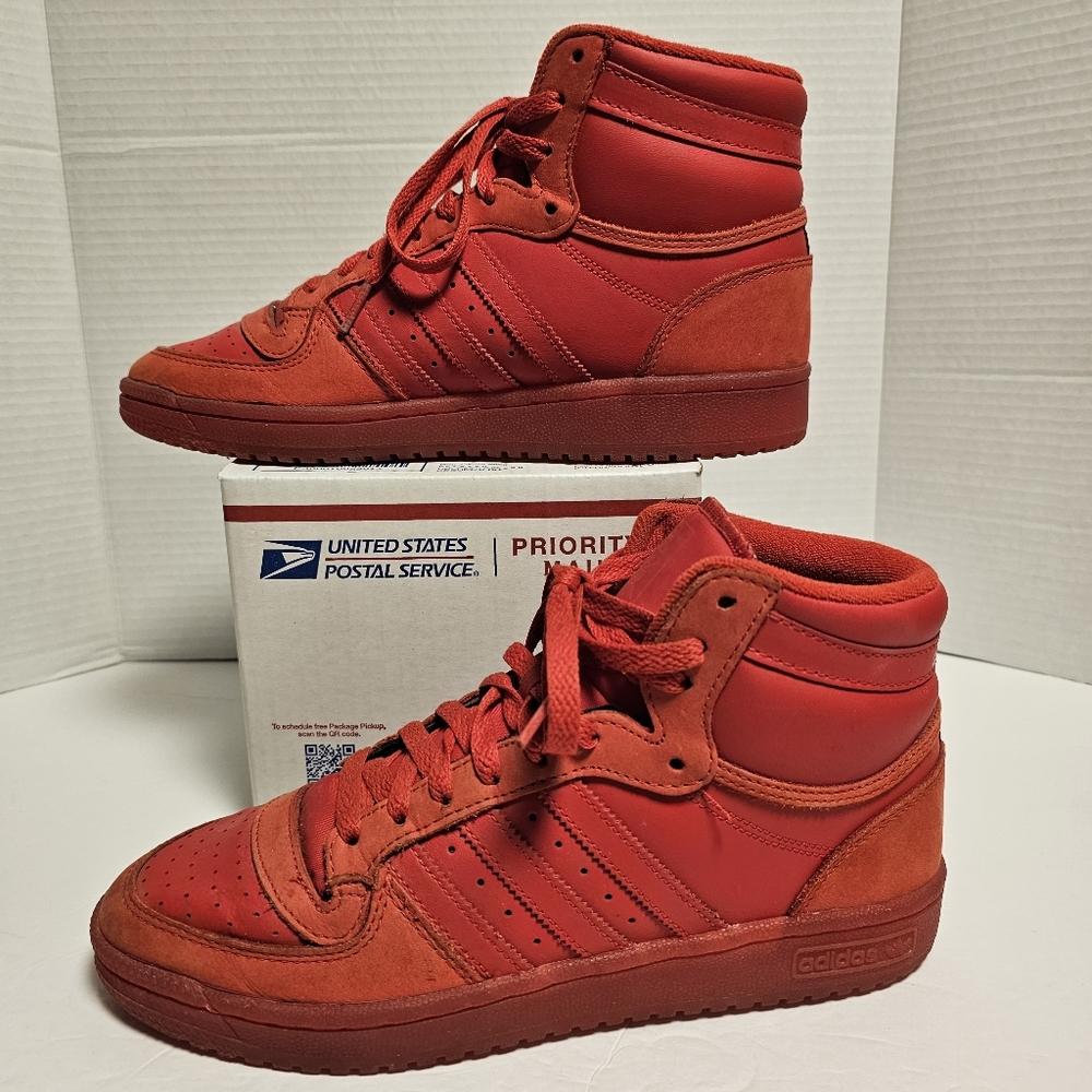 Adidas Top Ten Hi Men's 8.5 Triple Red Pre Owned